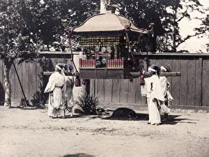Ethnicity Prints: Japan, ornate palanquin and porters, c. 1870 s