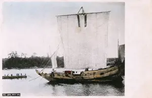 Junk Prints: Japan - Sailing junk in full sail