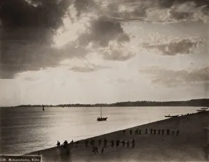 Breakwater Prints: Japan: sunset along the beach at Maikonohama, near Kobe