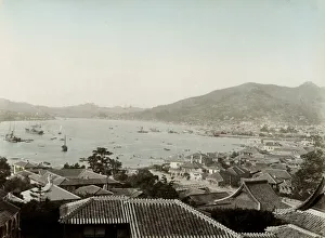 Roofing Prints: Japan: view of the harbour at Nagasaki