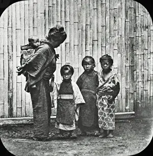 Japan - A woman and four children