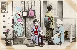 Courtesan Prints: Japan - Women performing a variety of tasks in the home