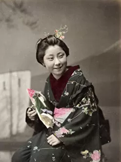 Lifestyle Collection: Japan - young woman in ornate kimono, smiling