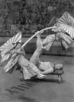 Acrobatics Gallery: Japanese acrobats at the circus, Olympia, London