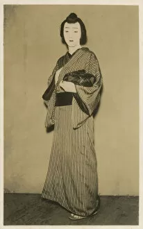 Images Dated 23rd April 2021: Japanese Actor (possibly dressed as a woman?) - traditional play Date: circa 1930s