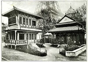 Worlds Prints: Japanese and Chinese Pavilions, Paris Exhibition of 1889