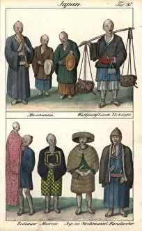Japanese circa 1800, musicians, seller of whale