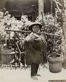 Cold Gallery: Japanese coolie or labourer in a snow scene, Japan