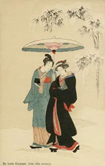 Bamboo Prints: Japanese couple - Isoda Koryusai