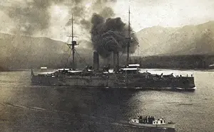 Billowing Prints: Japanese cruiser Asama, British Columbia, Canada, WW1