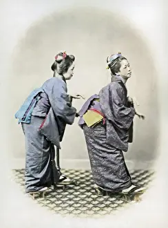 Japanese dancers, Japan, circa 1860s