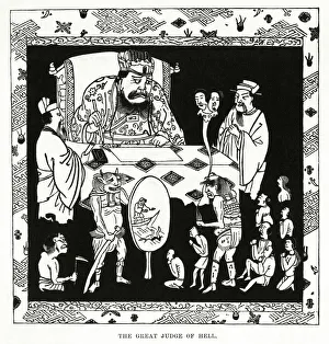 Images Dated 5th April 2019: Japanese depiction of the Great Judge of Hell - Yama