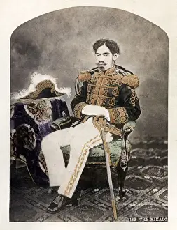Ethnicity Prints: Japanese emperor Meiji, first portrait by Uchida Kuichi