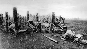 Negotiating Prints: Japanese Infantry negotiating a wire entanglement