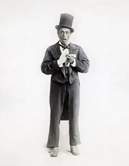 Tails Prints: Japanese man in top hat and tails, c. 1880 Vintage late 19th century photograph