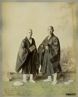 Shaved Prints: Two Japanese Monks