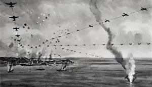 War Ships Prints: How the Japanese Raid on Pearl Harbour and its Warships was carried out By English School