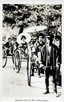 Rickshaw Prints: Japanese Rickshaw Drivers, Kobe, Japan. Date: 1928