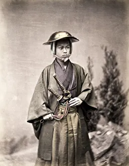 Ethnicity Prints: Japanese samurai with two swords, Japan, c. 1880 s