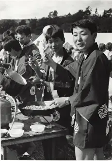 Dishes Prints: Japanese scouts at jamboree, Blair Atholl, Scotland