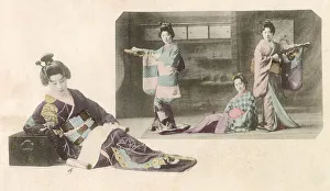Scroll Prints: Japanese singers Date: circa 1890s