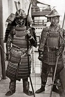 Japanese soldiers, circa 1870s Japan. Date: circa 1870s