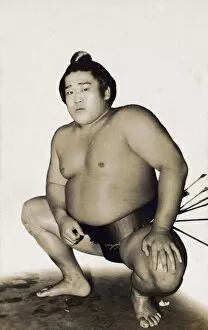 Squatting Collection: Japanese Sumo Wrestler in traditional pose