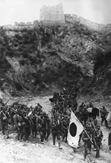 Shanxi Prints: Japanese troops near Great Wall