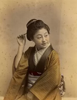 Japanese Prints Collection: Japanese woman with hairpin