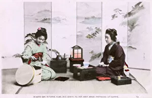 Eats Collection: Japanese Woman O-Koto-San and maid at suppertime