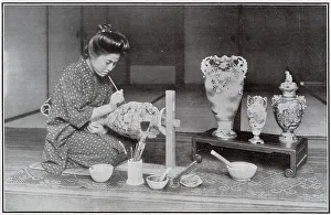 Tokyo Prints: Japanese Woman Painting Vases 1908