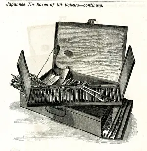 Reeves Prints: Japanned Tin Box of Oil Colours