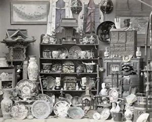 Japanses souvenirs - porcelain, armour, weapons, c. 1880