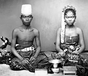 Javanese Prints: Javanese bride and bridegroom