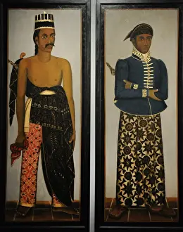 Five Javanese court officials, c. 1820-1870. Anonymous