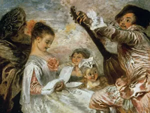 Bourgeoisie Collection: Jean-Antoine Watteau, The Music Lesson