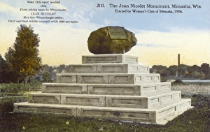 Images Dated 18th April 2011: Jean Nicolet Monument at Menasha, Wisconsin
