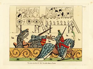 Steeple Gallery: Jean de Saintre defeats Enguerrant in a joust