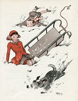 Boy and Dog Fall Out