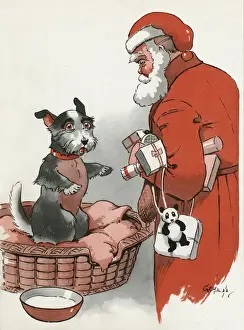 Claus Prints: Jeek the puppy meets Father Christmas