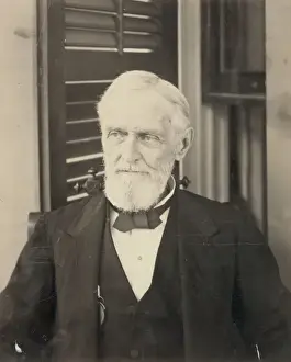Jefferson Davis, seated, facing front, during portrait sessi