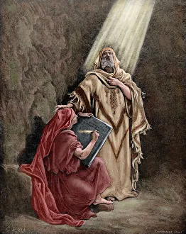 Writting Gallery: Jeremiah (650-585 BC) dictating his prophecies to Baruch. En