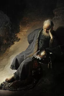 Rembrandt Collection: Jeremiah lamenting the Destruction of Jerusalem, 1630, by Re