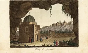 Images Dated 2nd December 2019: Jeremiahs cave or grotto, Jerusalem, 1800s