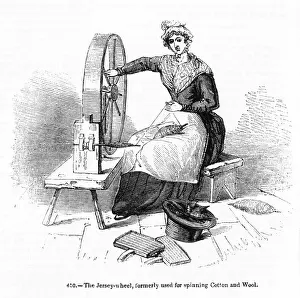 Englishwoman Prints: Jersey Spinning Wheel