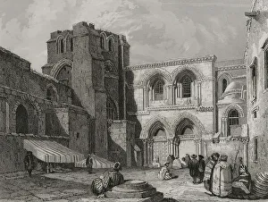 Resurrection Prints: Jerusalem. Church of the Holy Sepulchre. Engraving