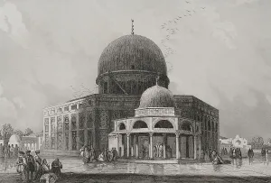 Esplanade Prints: Jerusalem. Dome of the Rock. Engraving by Ransonnette