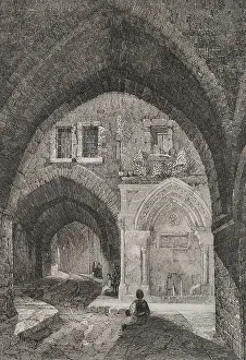 Vaulted Prints: Jerusalem. Vaulted street. Engraving by Rouargue