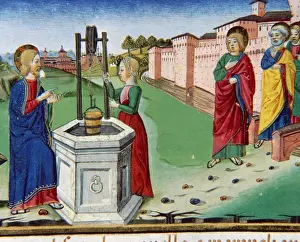 Pulley Prints: Jesus asks a Samaritan woman of Sychar for water from Jacob