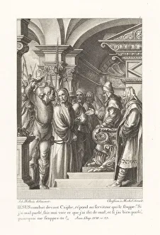Basel Prints: Jesus Christ brought before Jewish high priest Caiaphas
